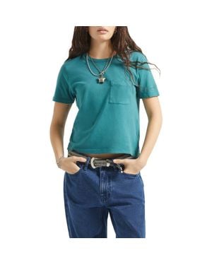 Brixton Carefree Organic Cotton T-Shirt - Blue