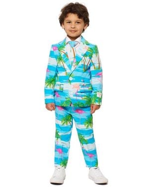 Opposuits Flaminguy Two-Piece Suit With Tie - Blue