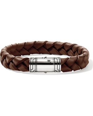 John Hardy Woven Leather Bracelet - Brown