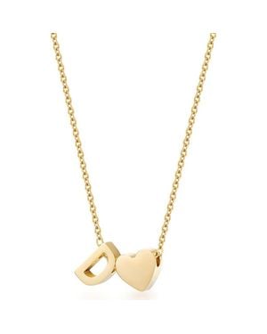 Jane Basch Initial Heart Pendant Necklace - Metallic