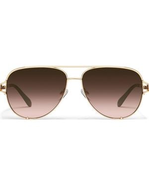 Quay High Key Twist 60Mm Gradient Aviator Sunglasses - Brown