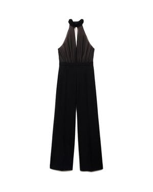Mango Wide Leg Jumpsuit - Black