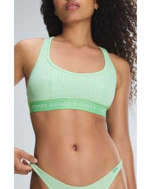 Savage x Fenty Stretch Cotton Essentials Bralette - Green