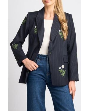 Ted Baker Arden Embroidered Pinstripe Blazer - Blue