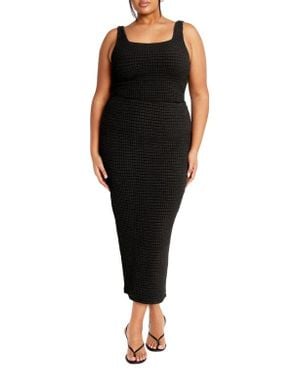 City Chic Elia Knit Pencil Skirt - Black