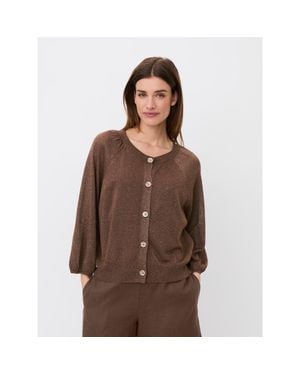 Masai Malakker Balloon Sleeve Knit Cardigan - Brown
