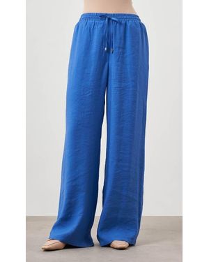 Mizalle Wide Leg Pants - Blue