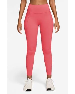 Nike Universa Medium-Support High-Waisted Pocket 7/8 Leggings - Red