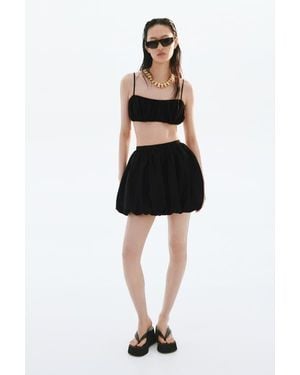 H&M Bubble-Hem Mini Skirt - Black