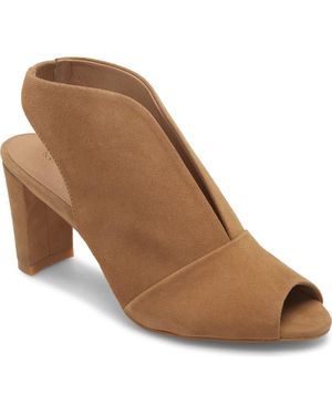 KOKO + PALENKI Pinnacle Ankle Strap Peep Toe Sandal - Brown