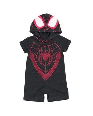 Marvel Spider-Verse Miles Morales Cosplay Hooded Romper - Red