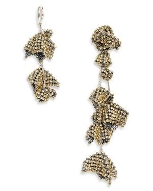 Isabel Marant Mismatched Floral Drop Earrings - Metallic