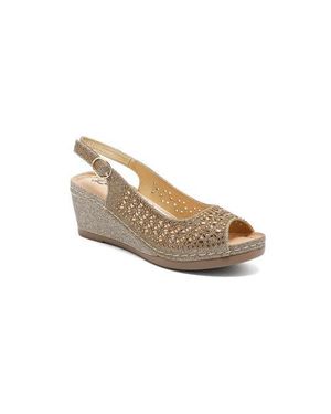 Lady Couture Anita, Slingback Wedge - Metallic