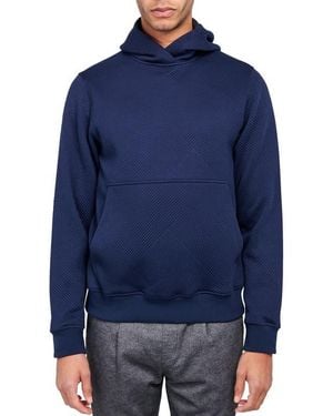 Brooklyn Brigade Slim Fit Solid Quilted Knit Hoodie - Blue