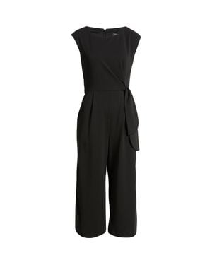 Tahari Side Knot Scuba Crepe Jumpsuit - Black