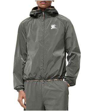 Burberry Nylon Hooded Jacket - Gray