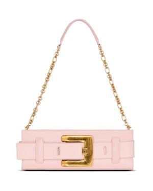 Balmain Anthem Smooth Leather Clutch - Pink