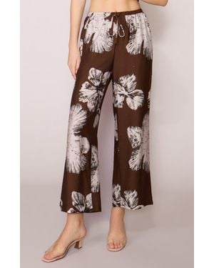 MELLODAY Floral Print Ankle Pants - Multicolor