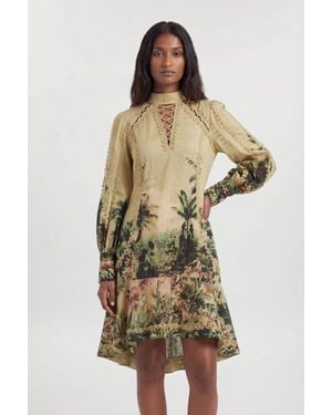 Karen Millen Botanical Mini Dress - Green
