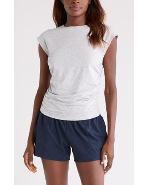 Zella Breezy Ruched Top - White