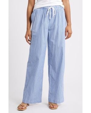 Beach Lunch Lounge Reed Stripe Cotton Pants - Blue