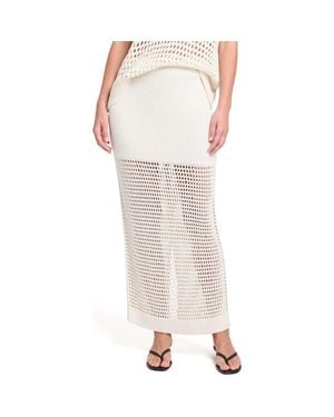 Twp The Loophole Open Stitch Maxi Skirt - White