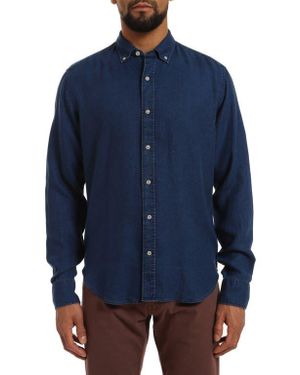34 Heritage Lyocell Denim Button-Down Shirt - Blue