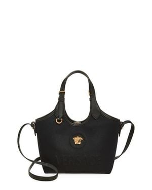 Versace Mini La Medusa Canvas Tote - Black