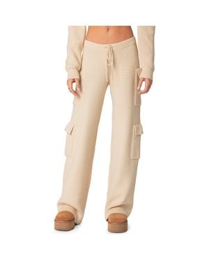 Edikted Wynter Cargo Sweater Pants - Natural