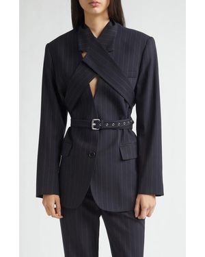Monse Harness Pinstripe Tailored Jacket - Black
