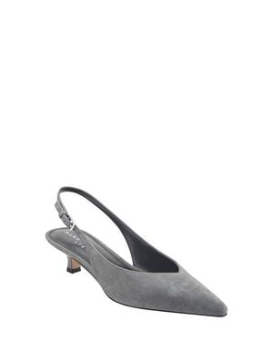 Marc Fisher Luciey Slingback Pointed Toe Kitten Heel Pump - Gray