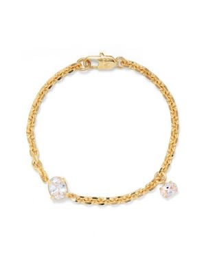 Lady Grey Jewelry Crystal Tilt Cubic Zirconia Bracelet - Metallic