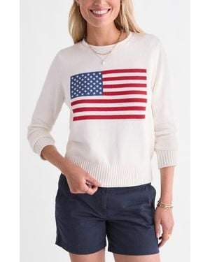 Vineyard Vines Katie Cotton Americana Rollneck Sweater - Red