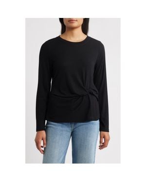 Wit & Wisdom Twist Front T-Shirt - Black