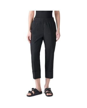 Akris Punto Farell Cuffed Cotton Poplin Crop Pants - Black