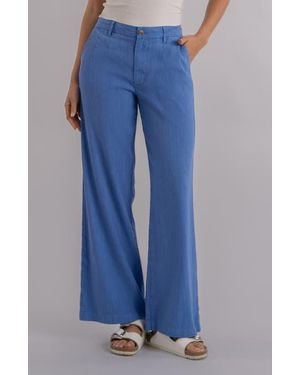 Kut From The Kloth Meg High Waist Linen Blend Wide Leg Pants - Blue