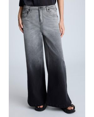Kenneth Cole Gradient Dyed Wide Leg Jeans - Blue