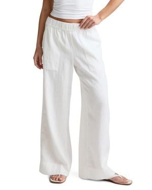 Beyond Yoga Softwash Wide Leg Linen Pants - White