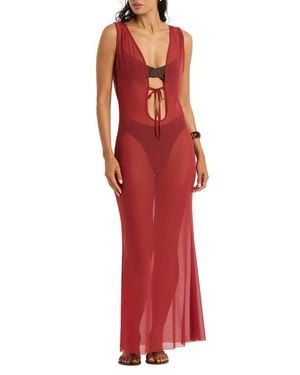 Bondeye Harper Cover-Up Maxi Dress - Red