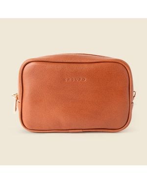 Casupo Large Leather Cosmetic Bag - Orange