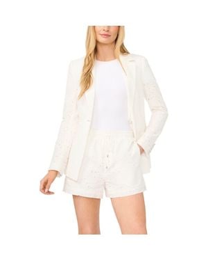 Cece Cotton Eyelet Blazer - White