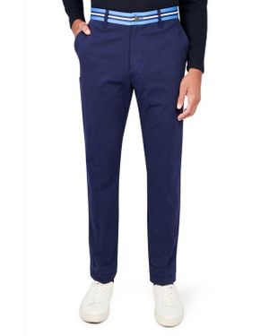 Con.struct Slim Fit Solid Cotton Stretch Pants - Blue