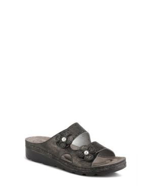 Flexus by Spring Step Pamola Wedge Slide Sandal - Gray
