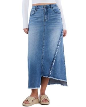 Wash Lab Denim Two Step Denim Maxi Skirt - Blue