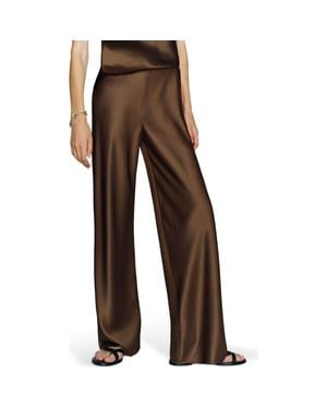 Reformation Gale Bias Cut High Waist Satin Pants - Brown