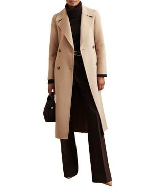 Reiss Rene Double Breasted Wool Blend Coat - Black