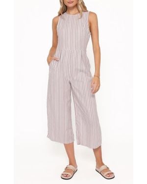 Petal & Pup Ester Sleeveless Crop Cotton Jumpsuit - Pink