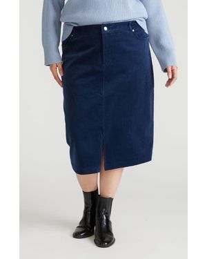 UNIVERSAL STANDARD Corduroy Midi Skirt - Blue