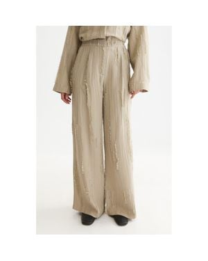 Scotch & Soda Eleni High Waist Wide Leg Fil Coupé Pants - Natural