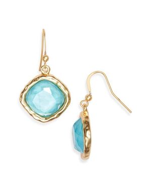 Karine Sultan Mocha Stone Drop Earrings - Blue